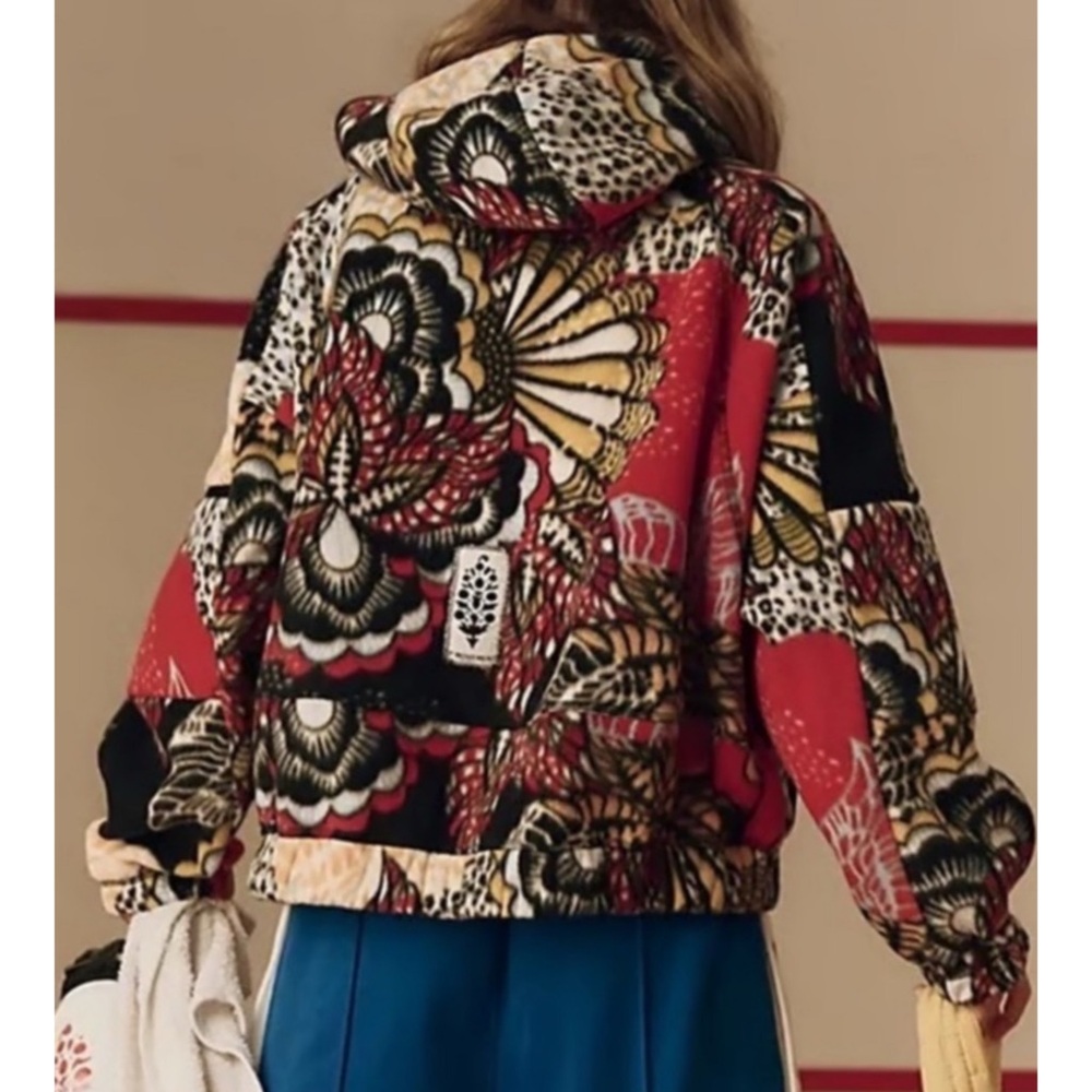 Free People Wild And Free Printed Fleece Pullover Hoodie Wildflower L - Picture 5 of 5